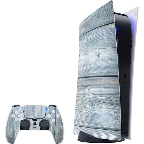 Weathered Blue Wood PlayStation PS5 Skins