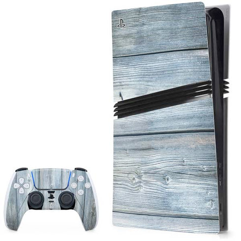 Weathered Blue Wood PlayStation PS5 Skins