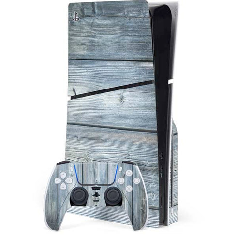 Weathered Blue Wood PlayStation PS5 Skins