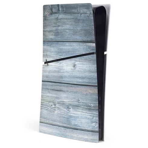Weathered Blue Wood PS5 Slim Digital Edition Console Skin