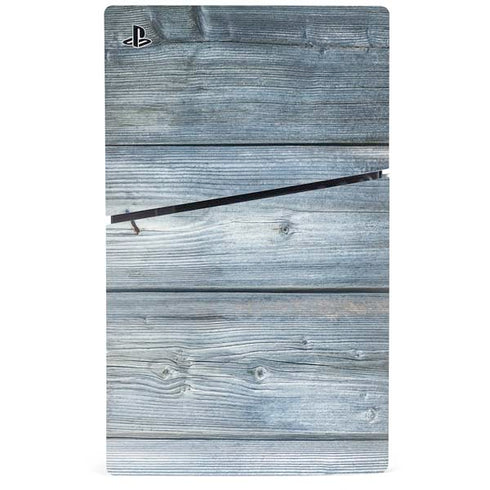 Weathered Blue Wood PS5 Slim Digital Edition Console Skin