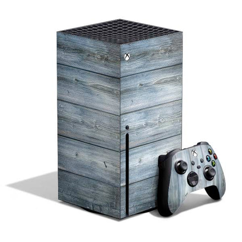 Weathered Blue Wood Xbox Series X Bundle Skin