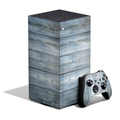 Weathered Blue Wood XBox Series X Digital Edition Bundle Skin