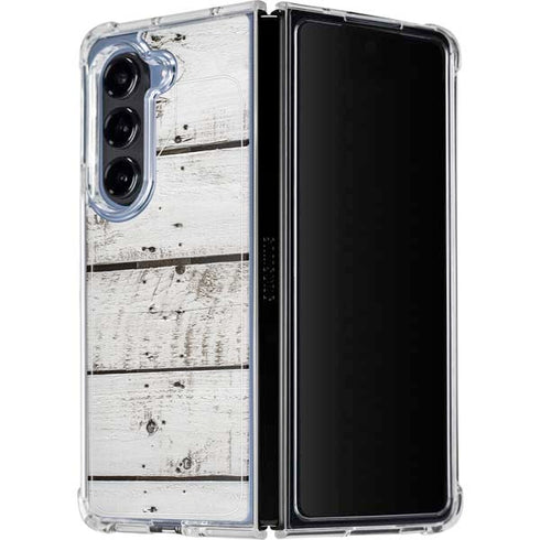 Weathered Wood Galaxy Z Fold5 5G Clear Case