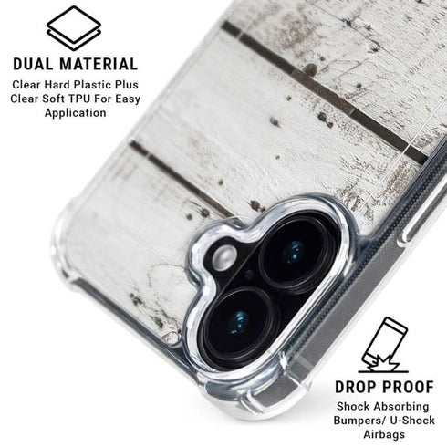 Weathered Wood iPhone 16 Plus Clear Case