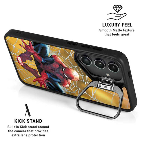 Marvel Spiderman Web Shooting Galaxy S25 Kickstand Case