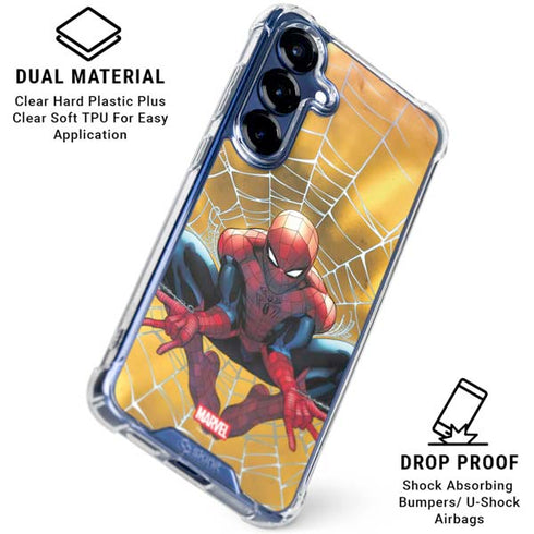 Marvel Spiderman Web Shooting Galaxy S25 Plus Clear Case