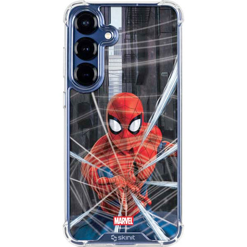 Marvel Spiderman Web Throw Galaxy S25 Clear Case