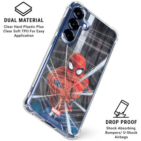 Marvel Spiderman Web Throw Galaxy S25 Plus Clear Case