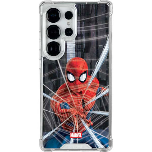 Marvel Spiderman Web Throw Galaxy S25 Ultra Clear Case