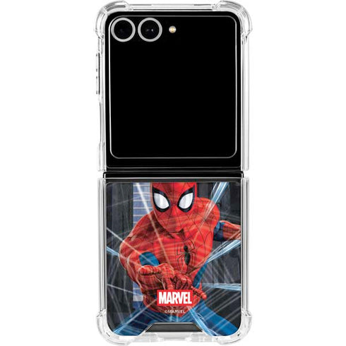 Marvel Spiderman Web Throw Galaxy Z Flip7 Clear Case