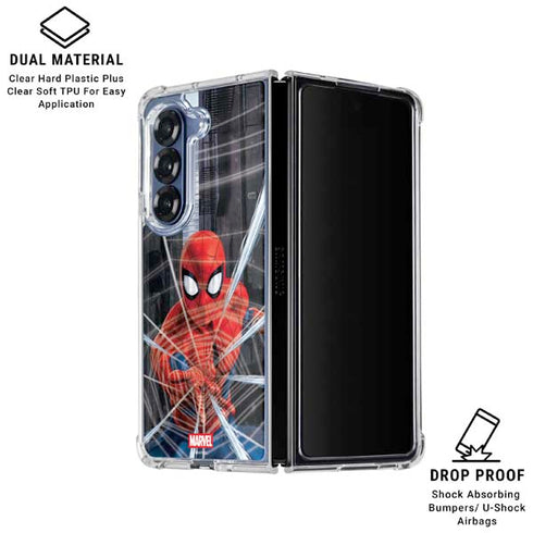 Marvel Spiderman Web Throw Galaxy Z Fold7 Clear Case