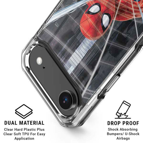 Marvel Spiderman Web Throw iPhone 17 Air Clear Case