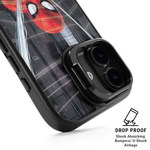 Marvel Spiderman Web Throw iPhone 17 Kickstand Case