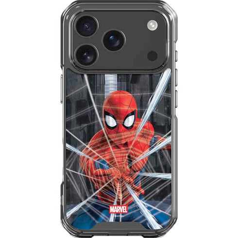Marvel Spiderman Web Throw iPhone 17 Pro Clear Case