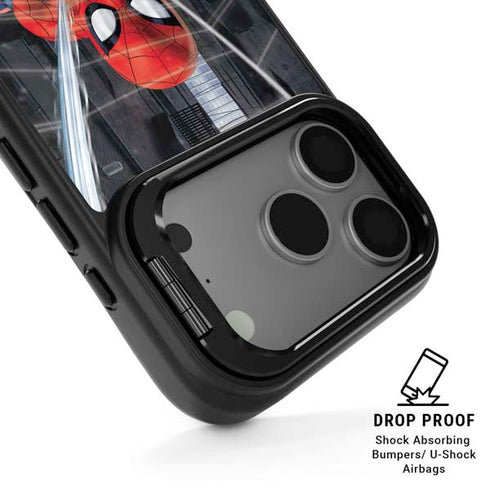 Marvel Spiderman Web Throw iPhone 17 Pro Kickstand Case
