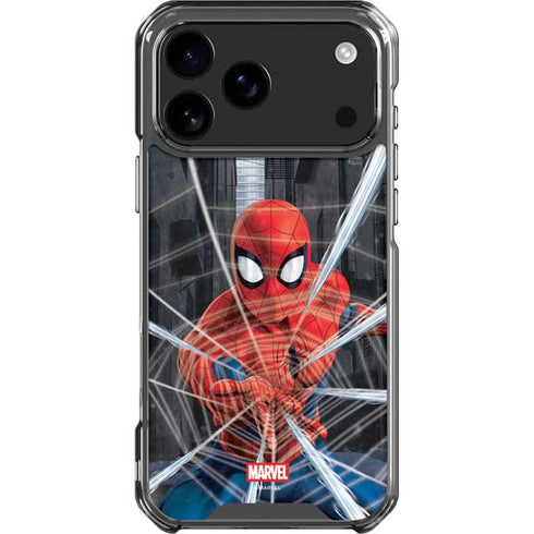 Marvel Spiderman Web Throw iPhone 17 Pro Max Clear Case