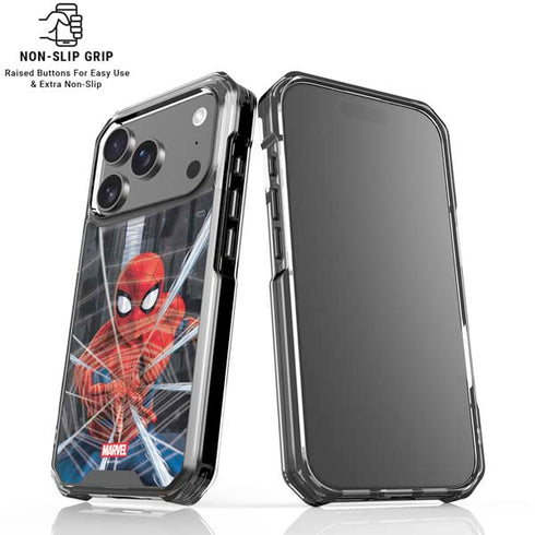Marvel Spiderman Web Throw iPhone 17 Pro Max Clear Case