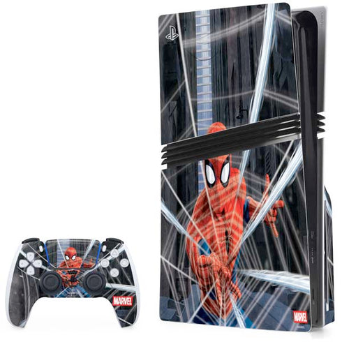 Marvel Spiderman Web Throw PS5 Pro Disk Bundle Skin
