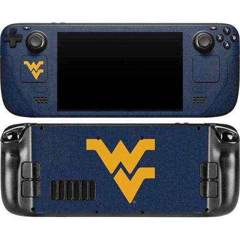 West Virginia University Basketball Steam Deck Handheld Gaming Computer OLED Skin