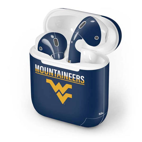West Virginia University Blue Wood Floor Apple AirPods Skin