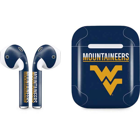 West Virginia University Blue Wood Floor Apple AirPods Skin