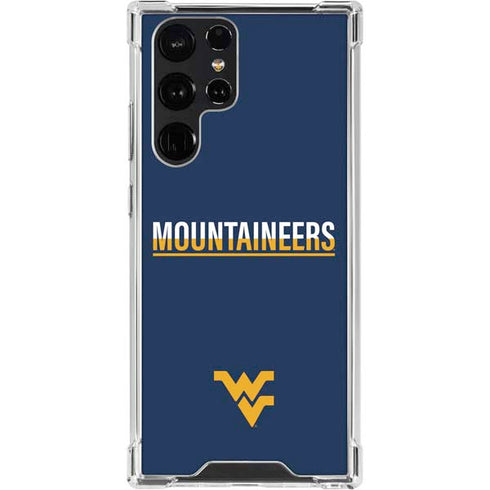 West Virginia University Blue Wood Floor Galaxy S23 Ultra Clear Case