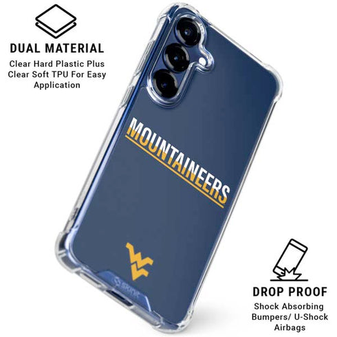 West Virginia University Blue Wood Floor Galaxy S25 Clear Case
