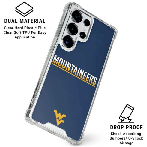 West Virginia University Blue Wood Floor Galaxy S25 Ultra Clear Case