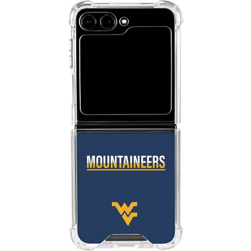 West Virginia University Blue Wood Floor Galaxy Z Flip6 Clear Case