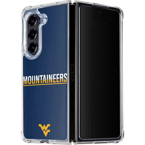 West Virginia University Blue Wood Floor Galaxy Z Fold5 5G Clear Case