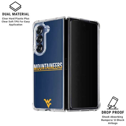 West Virginia University Blue Wood Floor Galaxy Z Fold6 Clear Case