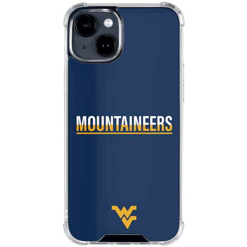 West Virginia University Blue Wood Floor iPhone 15 Clear Case