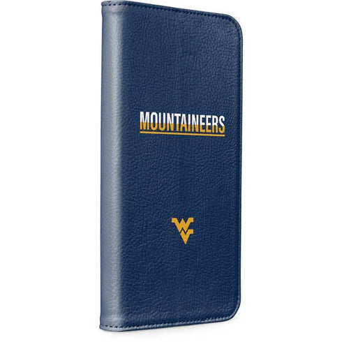 West Virginia University Blue Wood Floor iPhone 15 Plus Folio Case