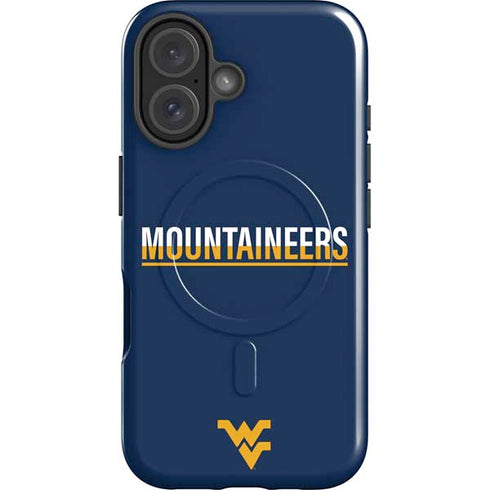 West Virginia University Blue Wood Floor iPhone 16 Magsafe Impact Case