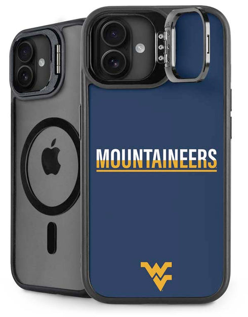West Virginia University Blue Wood Floor iPhone 16 Plus Kickstand Case