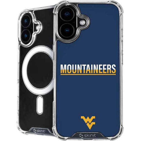 West Virginia University Blue Wood Floor iPhone 16 Plus MagSafe Case