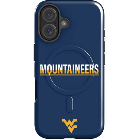 West Virginia University Blue Wood Floor iPhone 16 Plus Magsafe Impact Case