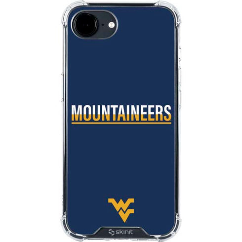 West Virginia University Blue Wood Floor iPhone 16e Clear Case
