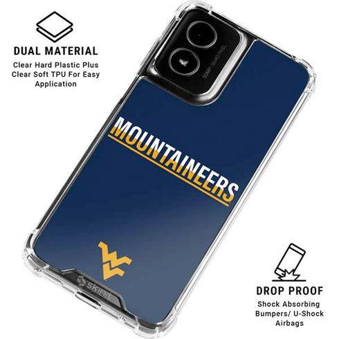 West Virginia University Blue Wood Floor Moto G Power 5G (2024) Clear Case