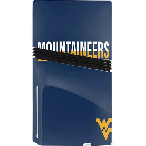 West Virginia University Blue Wood Floor PS5 Pro Disk Console Skin