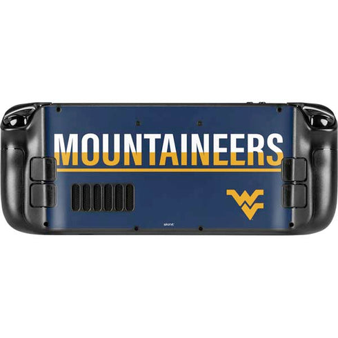 West Virginia University Blue Wood Floor Steam Deck Handheld Gaming Computer Skin