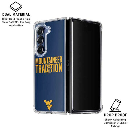 West Virginia University Climb Higher Galaxy Z Fold6 Clear Case