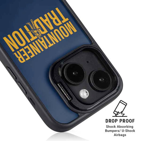 West Virginia University Climb Higher iPhone 14 Kickstand Case