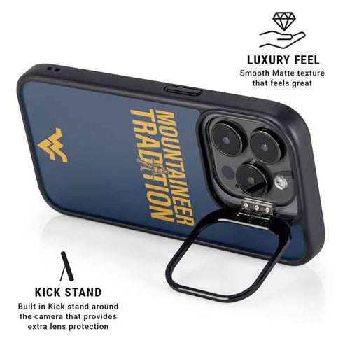 West Virginia University Climb Higher iPhone 14 Pro Max Kickstand Case
