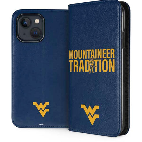 West Virginia University Climb Higher iPhone 15 Plus Folio Case