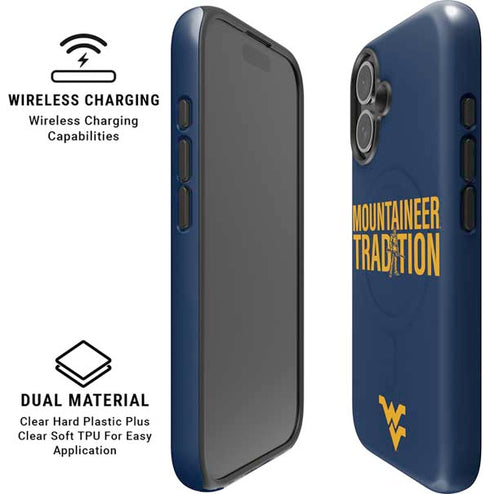 West Virginia University Climb Higher iPhone 16 Plus Magsafe Impact Case