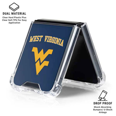 West Virginia University Est 1867 Galaxy Z Flip7 Clear Case