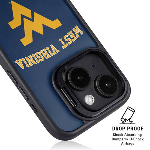 West Virginia University Est 1867 iPhone 15 Plus Kickstand Case
