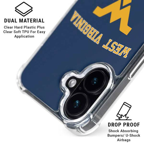 West Virginia University Est 1867 iPhone 16 Plus Clear Case